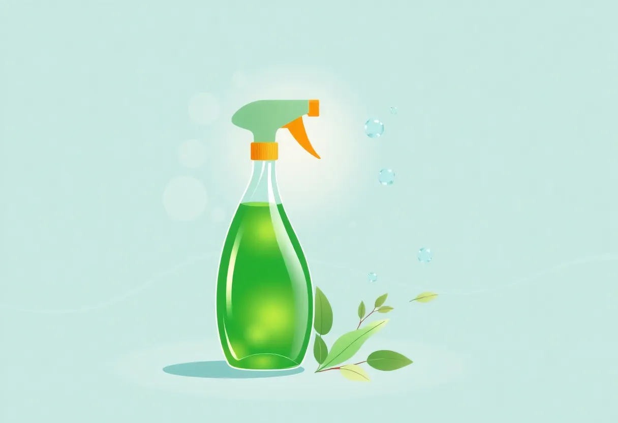 Nettoyage éco-responsable à Yaoundé avec un spray en forme de feuille par Camer Clean