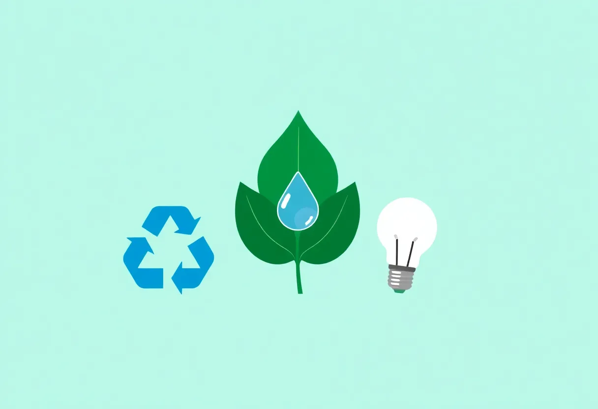Icônes de certification écologique pour services de nettoyage durables par Camer Clean